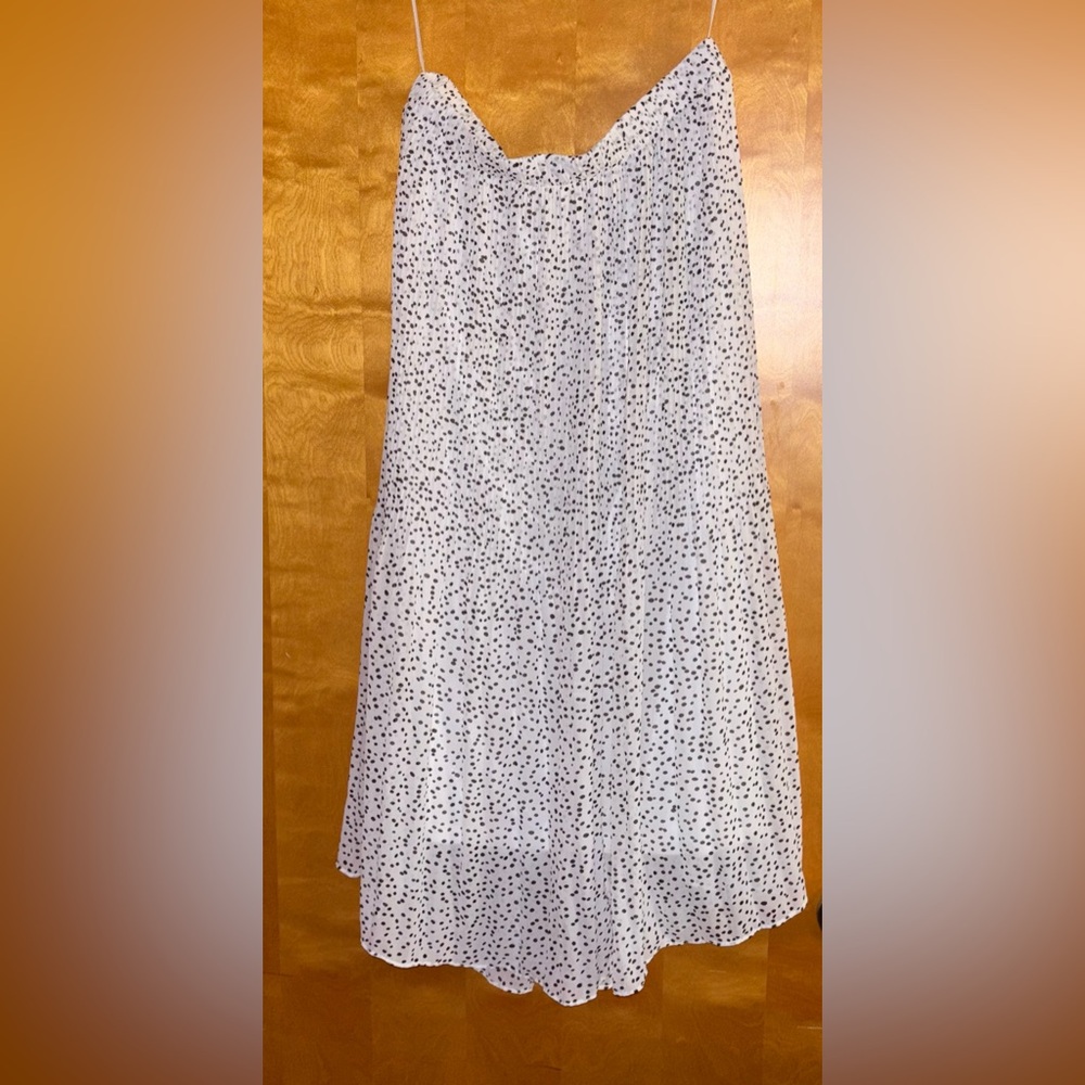 WD.NY Black & White Polka Dot Flowy Maxi Skirt | Size L | Lightweight & Chic